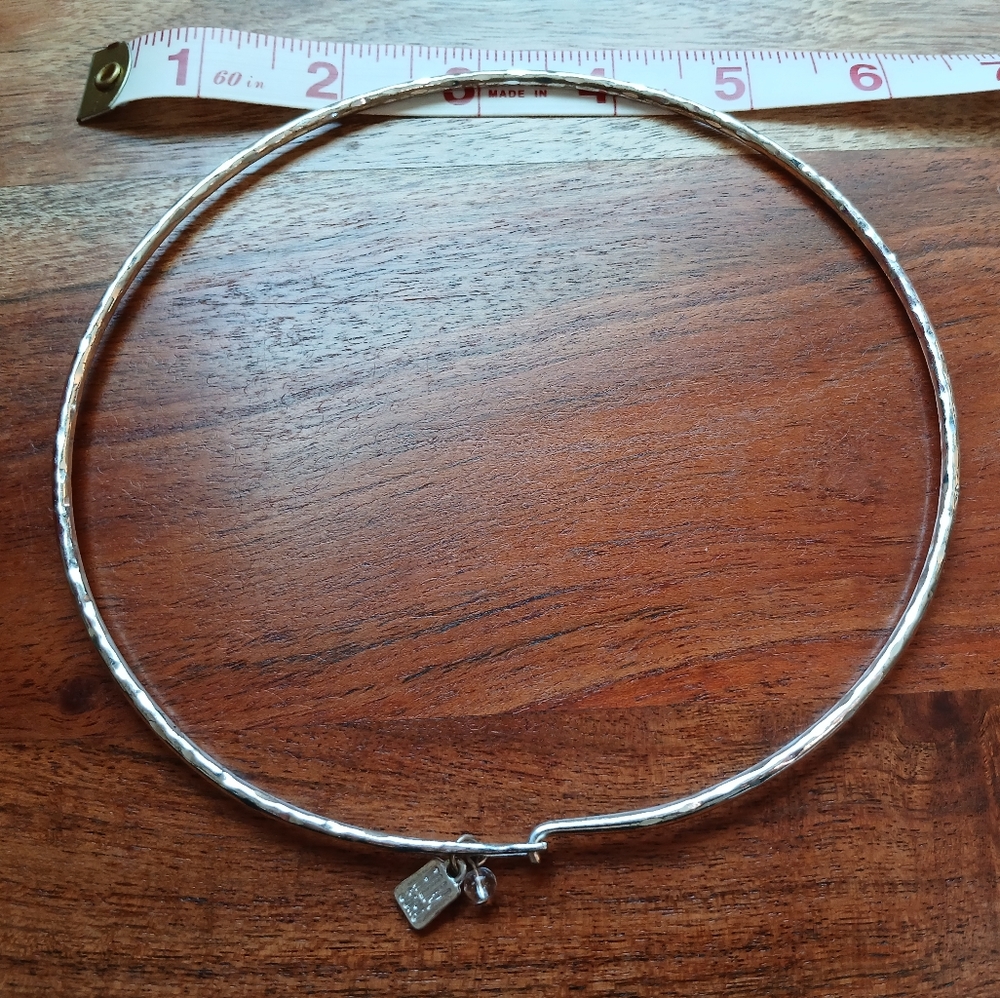 Robert Lee Morris Soho Hammered Silver Round Collar Necklace